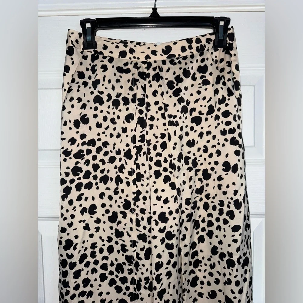 BEACH BUNNY SET Leopard Print Ramsey Slit Leg Wide Pant + Eastyn Tie Tank Top SM - Picture 8 of 16